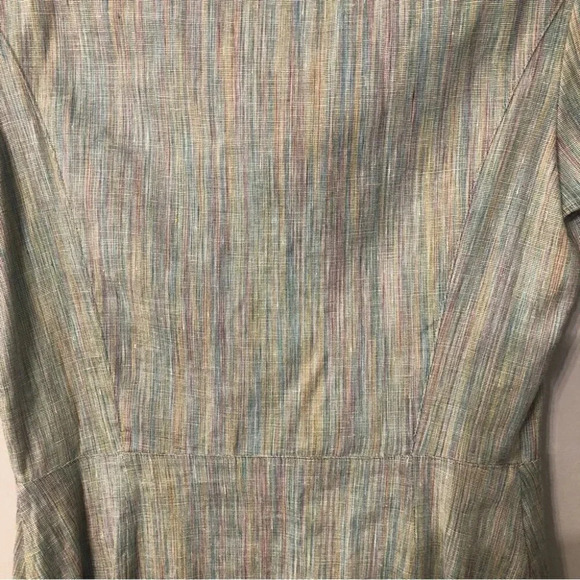 Theory Short Sleeve Button Down Striped Linen Dress Size 0 NWT - Picture 11 of 14